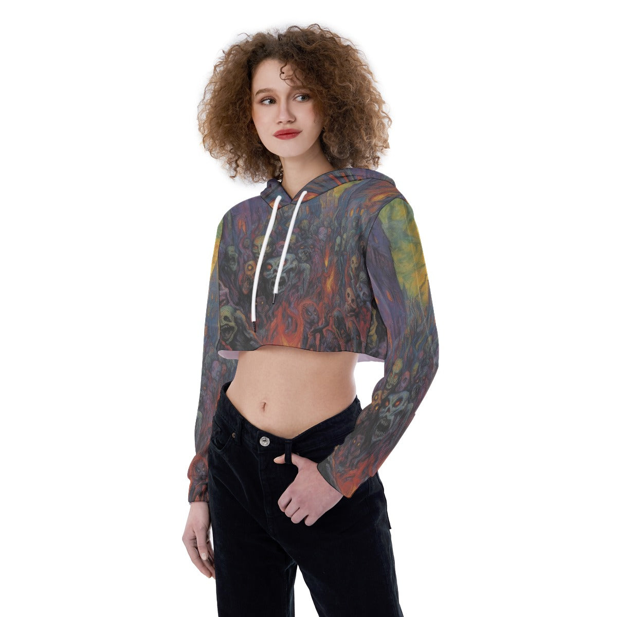 All-Over Print Women's Crop Top Hoodie