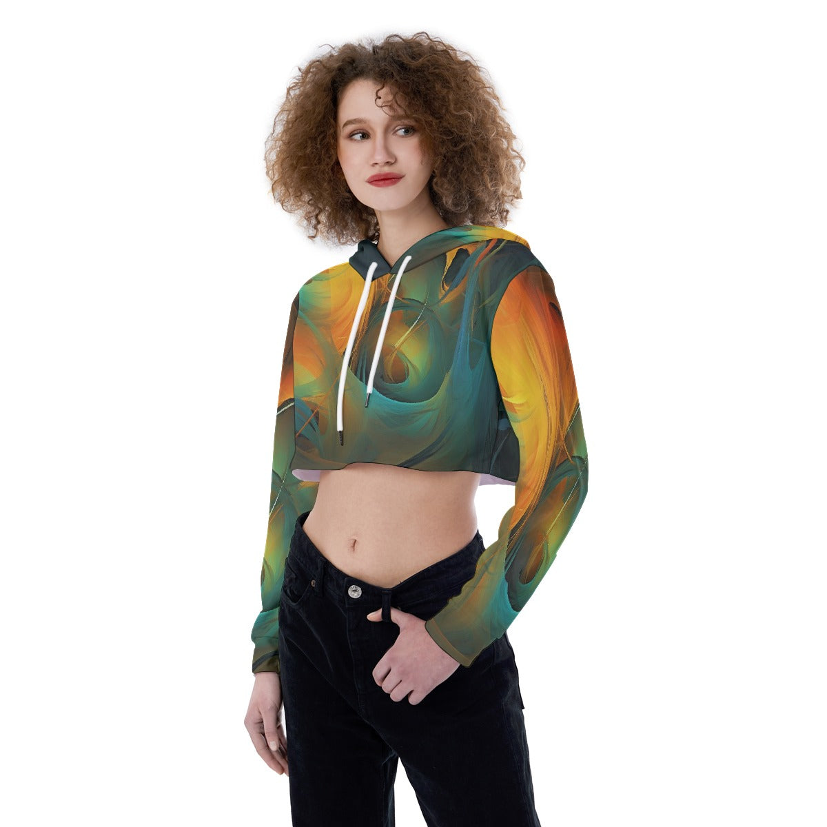 All-Over Print Women's Crop Top Hoodie