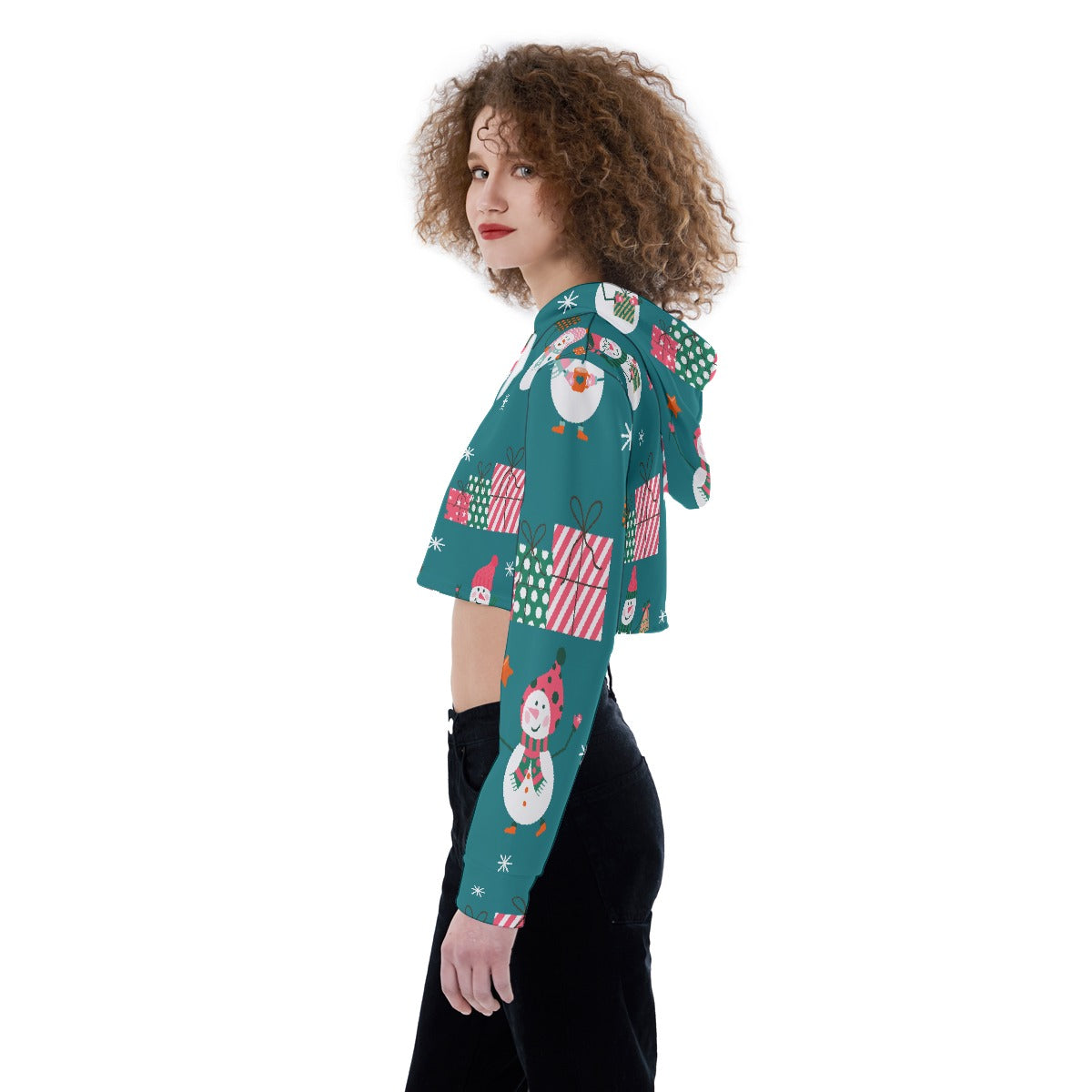 All-Over Print Women's Crop Top Hoodie