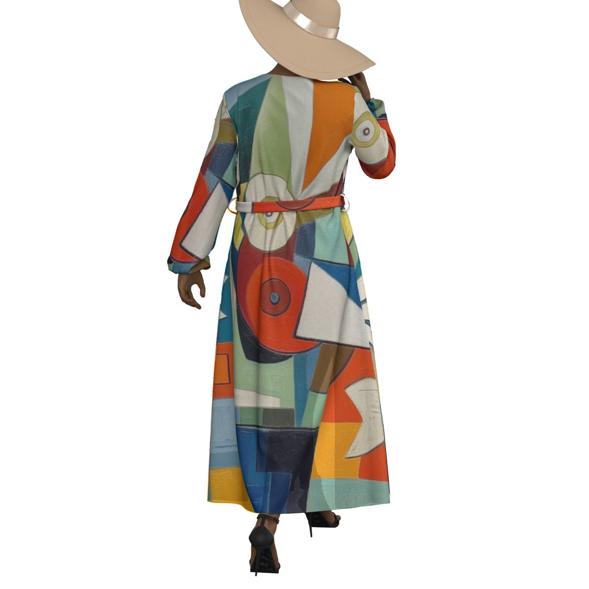 All-Over Print Women's Lace-up Chiffon Robe