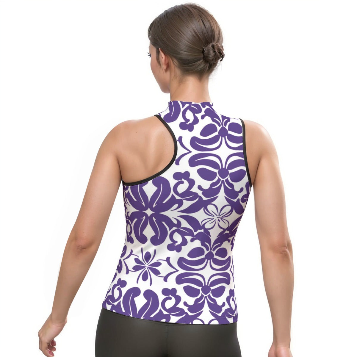 All-Over Print Women's Halter Sleeveless Asymmetrical Tank Top