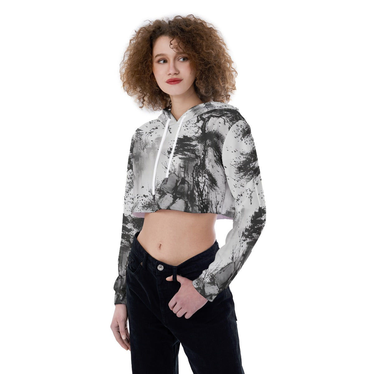 All-Over Print Women's Crop Top Hoodie