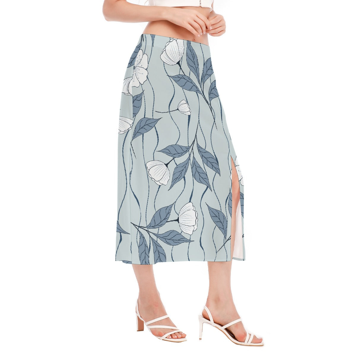All-Over Print Women's High Slit Long Skirt