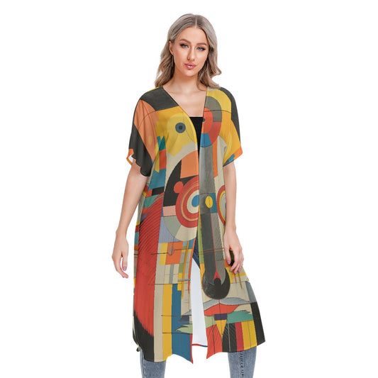 All-Over Print Women's Short Sleeve Cardigan