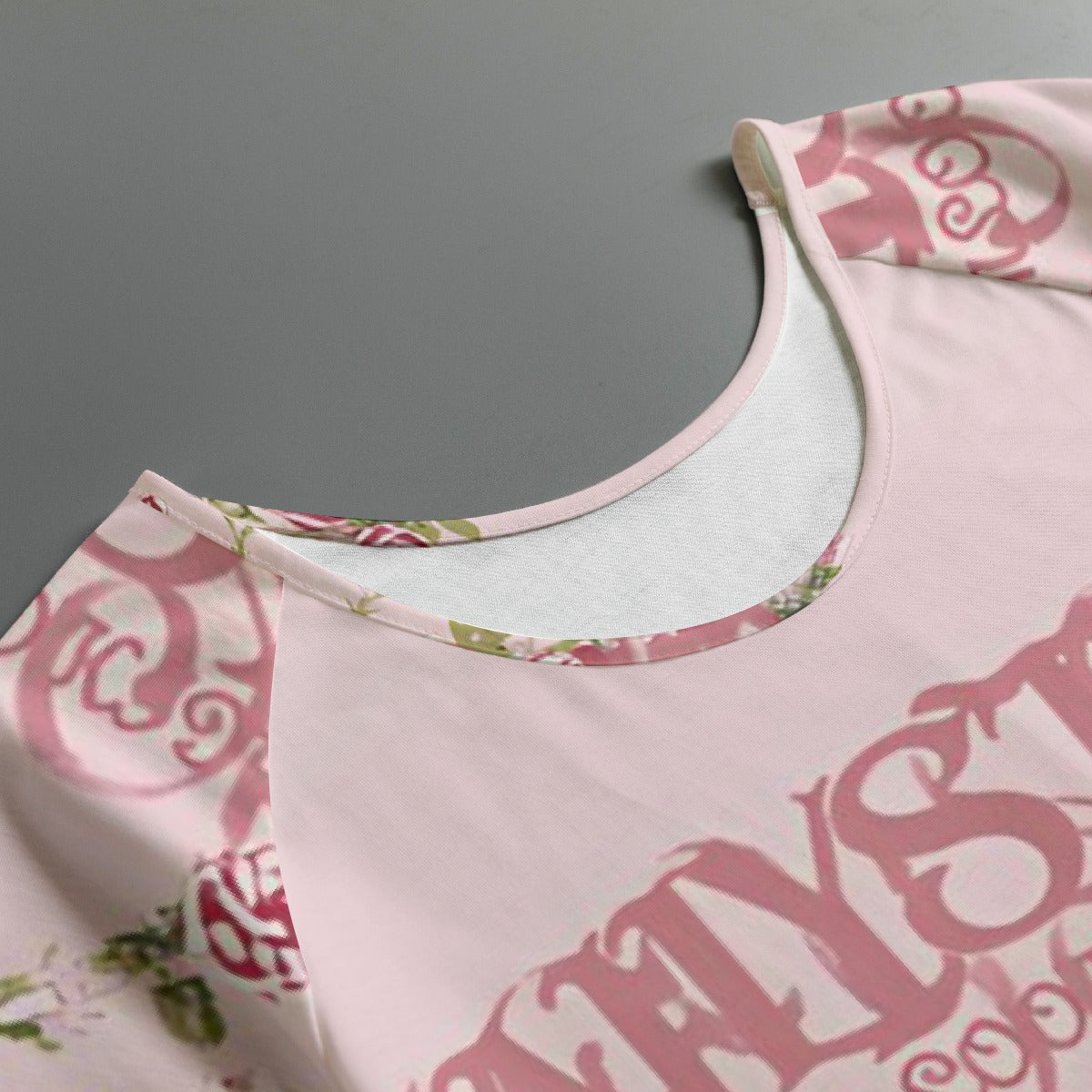All-Over Print Women's Round Neck T-shirt With Raglan Sleeve