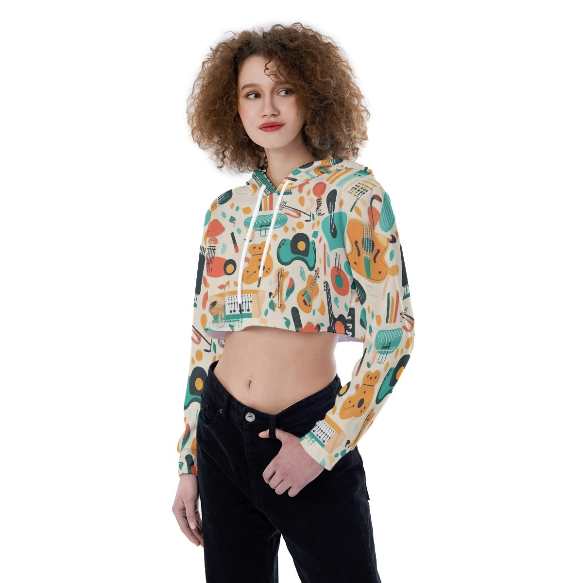 All-Over Print Women's Crop Top Hoodie