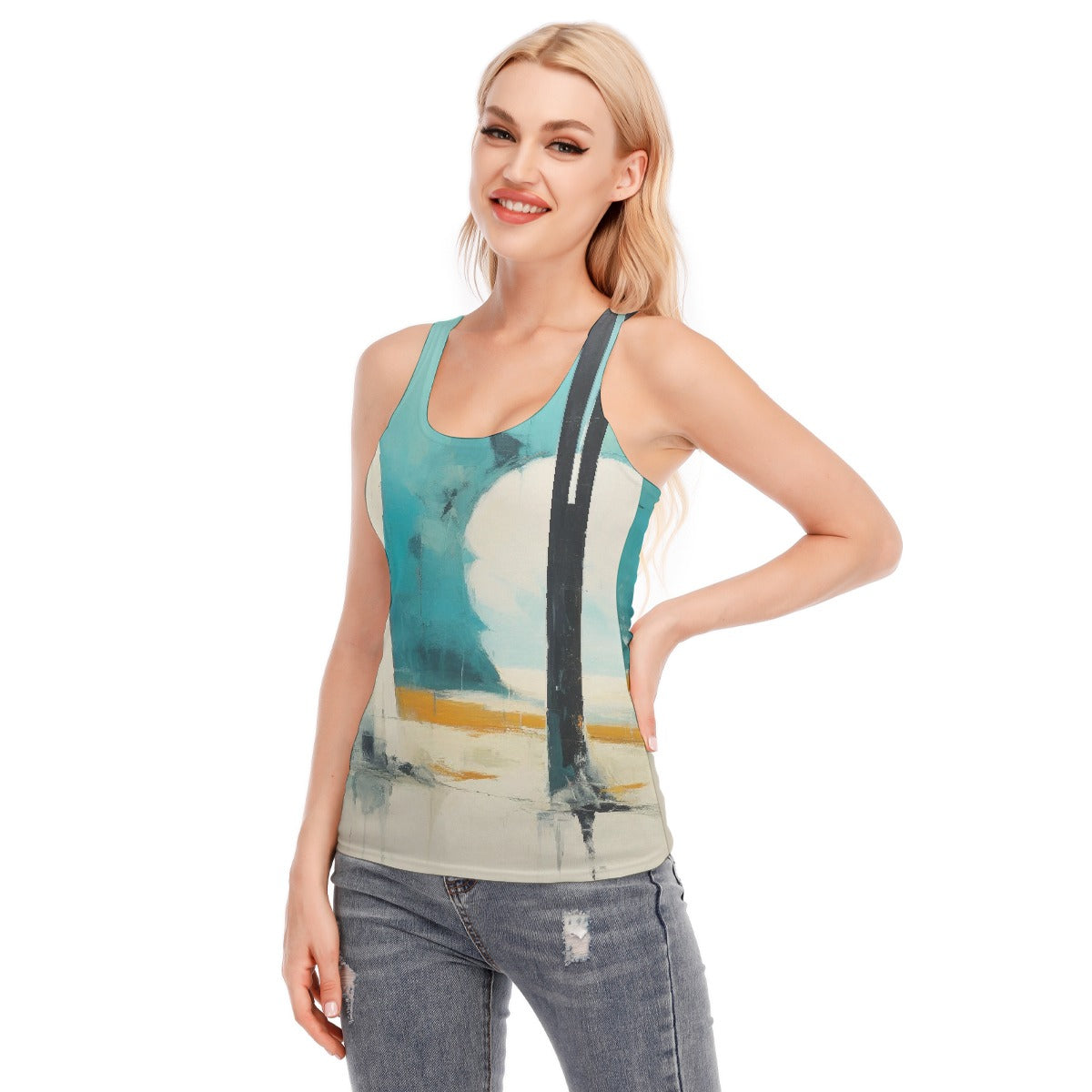 All-Over Print Women's Racer Vest | 190GSM Cotton