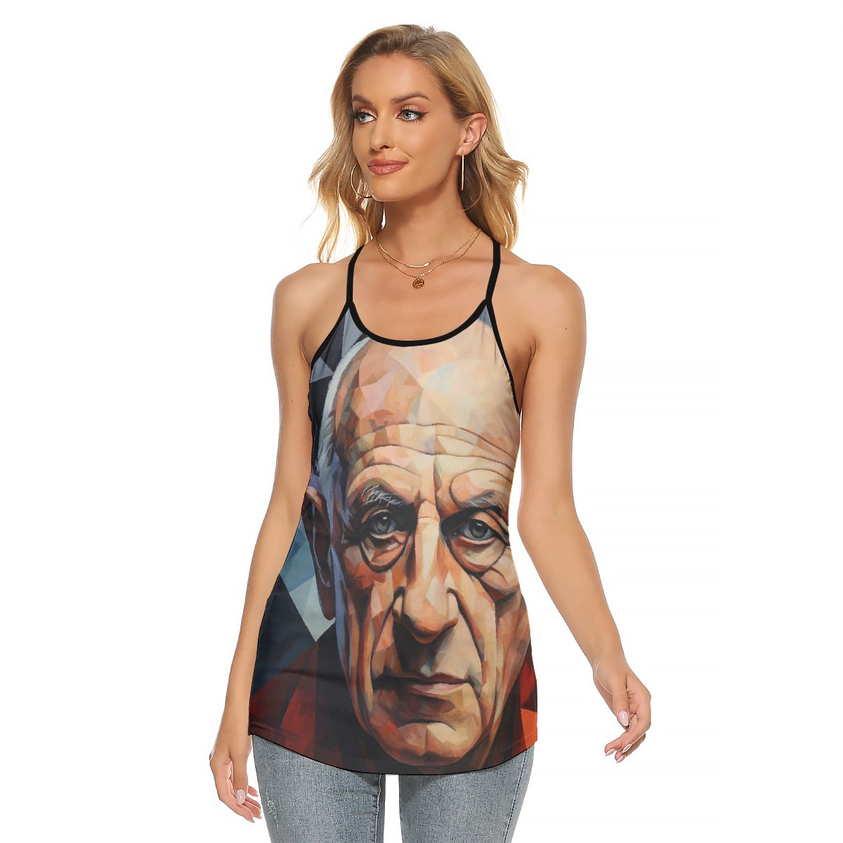 All-Over Print Women's Criss-Cross Open Back Tank Top