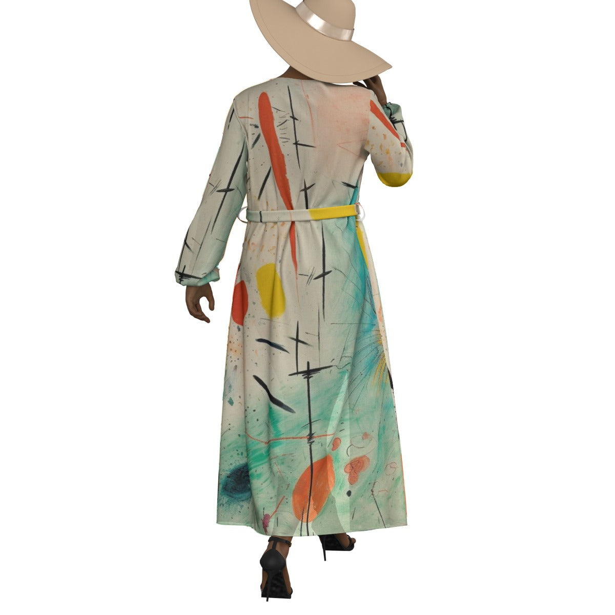 All-Over Print Women's Lace-up Chiffon Robe