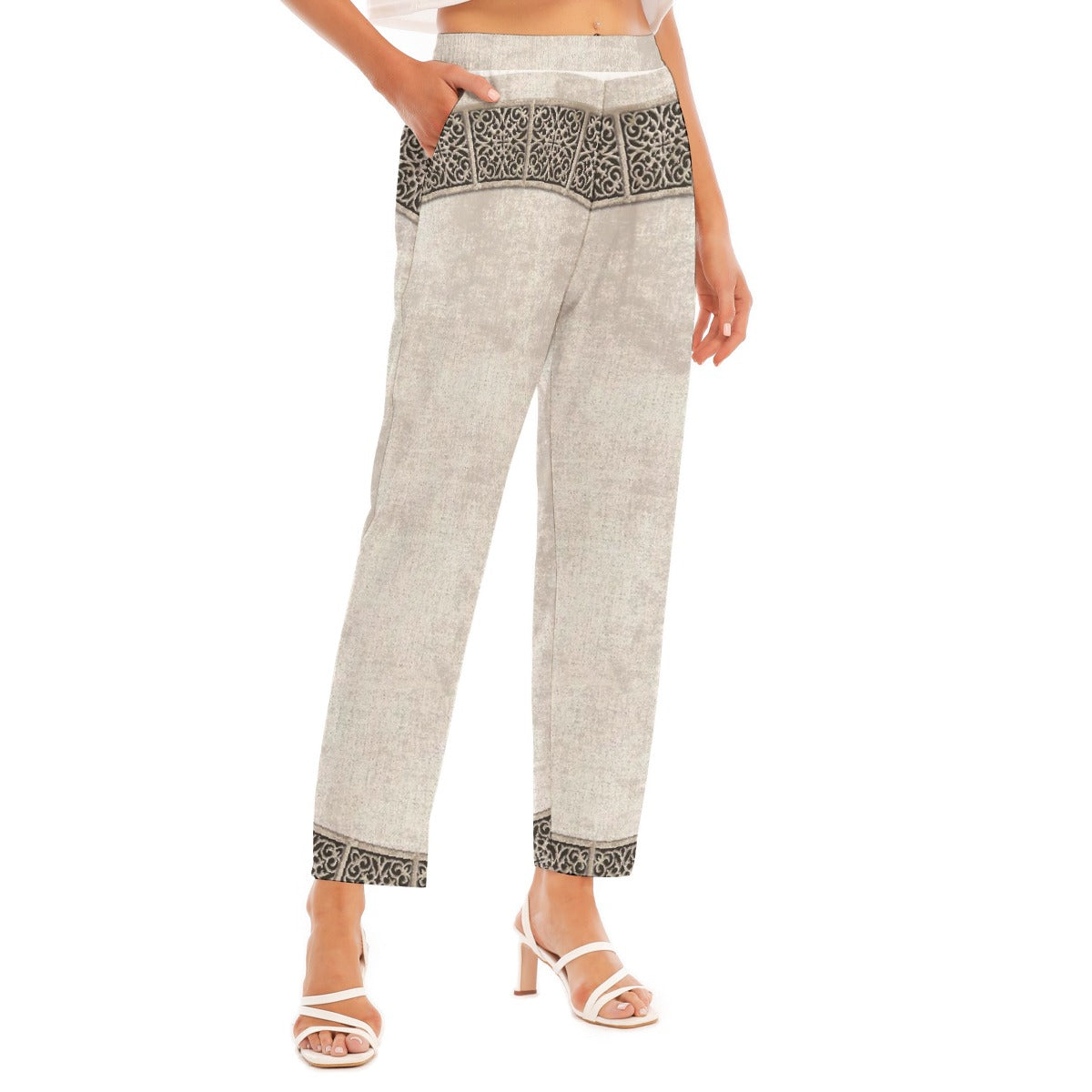 All-Over Print Women's Loose Straight-leg Pants