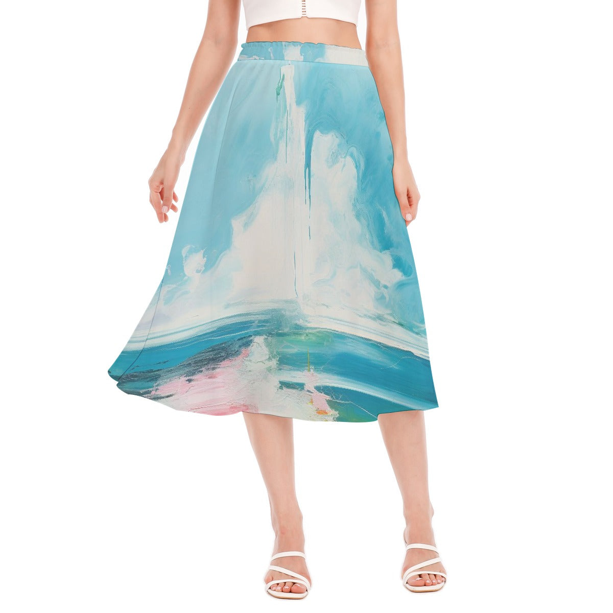 All-Over Print Women's Long Section Chiffon Skirt
