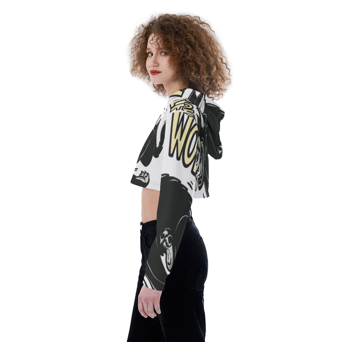 All-Over Print Women's Crop Top Hoodie