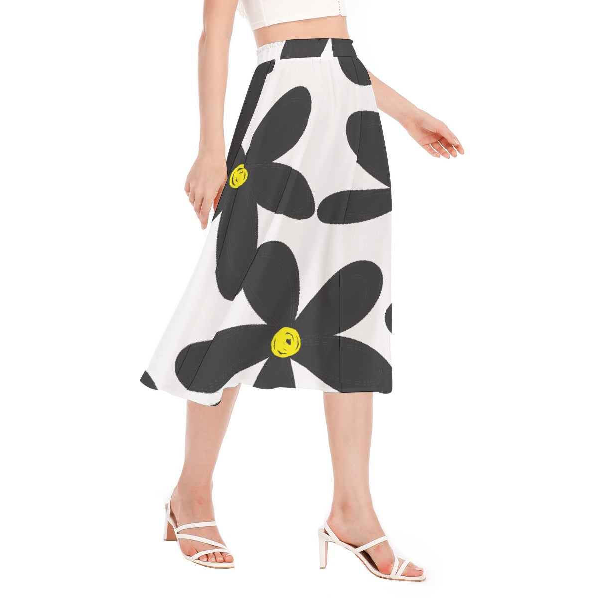 All-Over Print Women's Long Section Chiffon Skirt