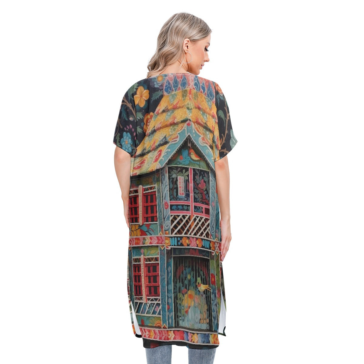 All-Over Print Women's Short Sleeve Cardigan