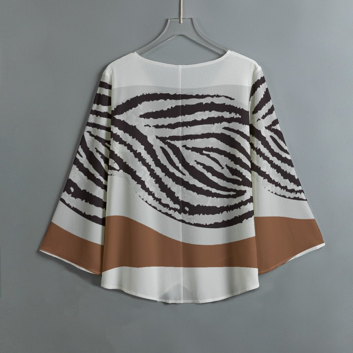 All-Over Print Women's V-neck T-shirt With Irregular Hem