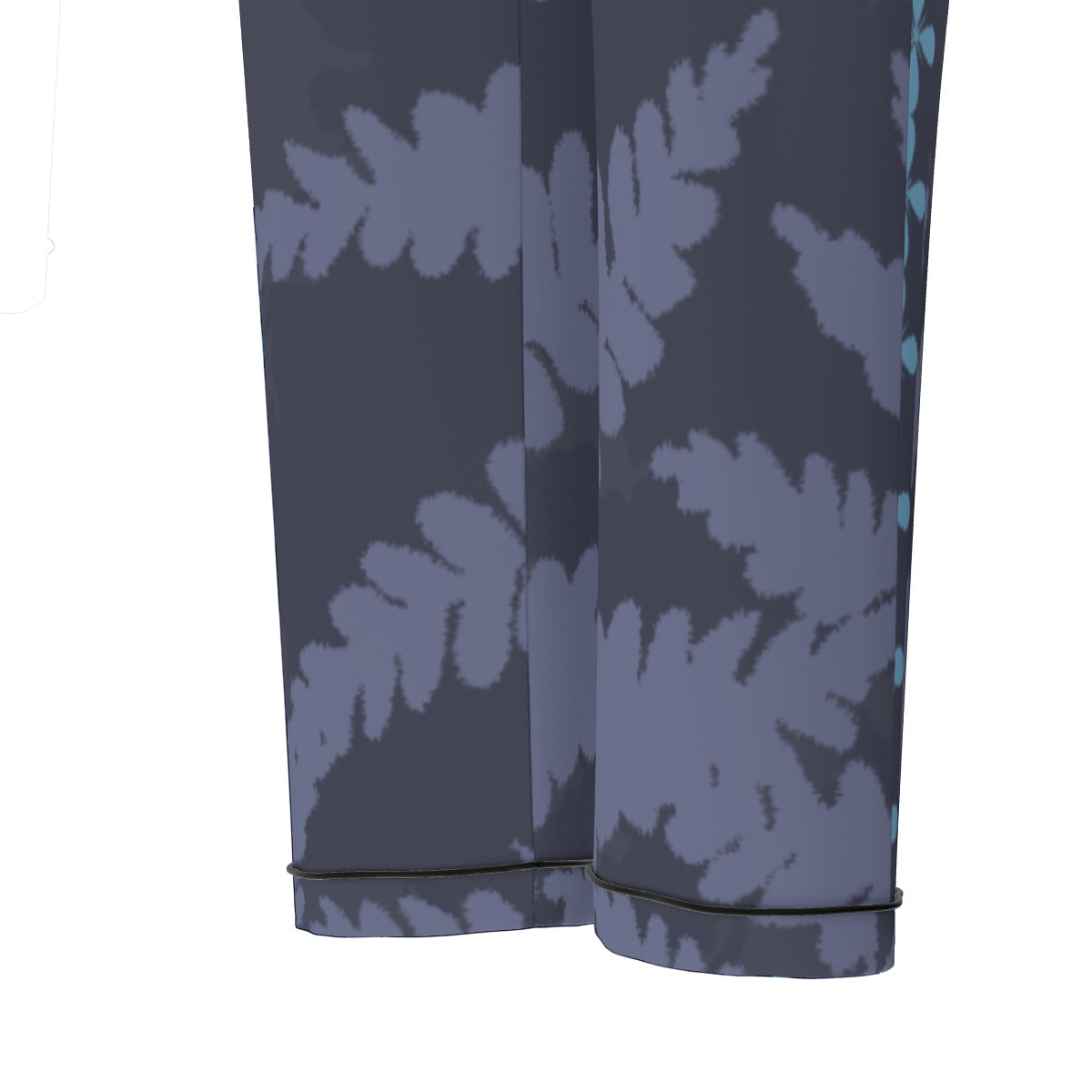 All-Over Print Women's Long Sleeve Pajama Set With Black Contrast Piping