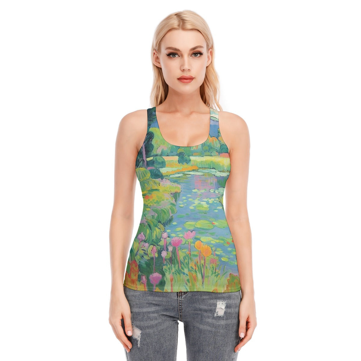 All-Over Print Women's Racer Vest | 190GSM Cotton