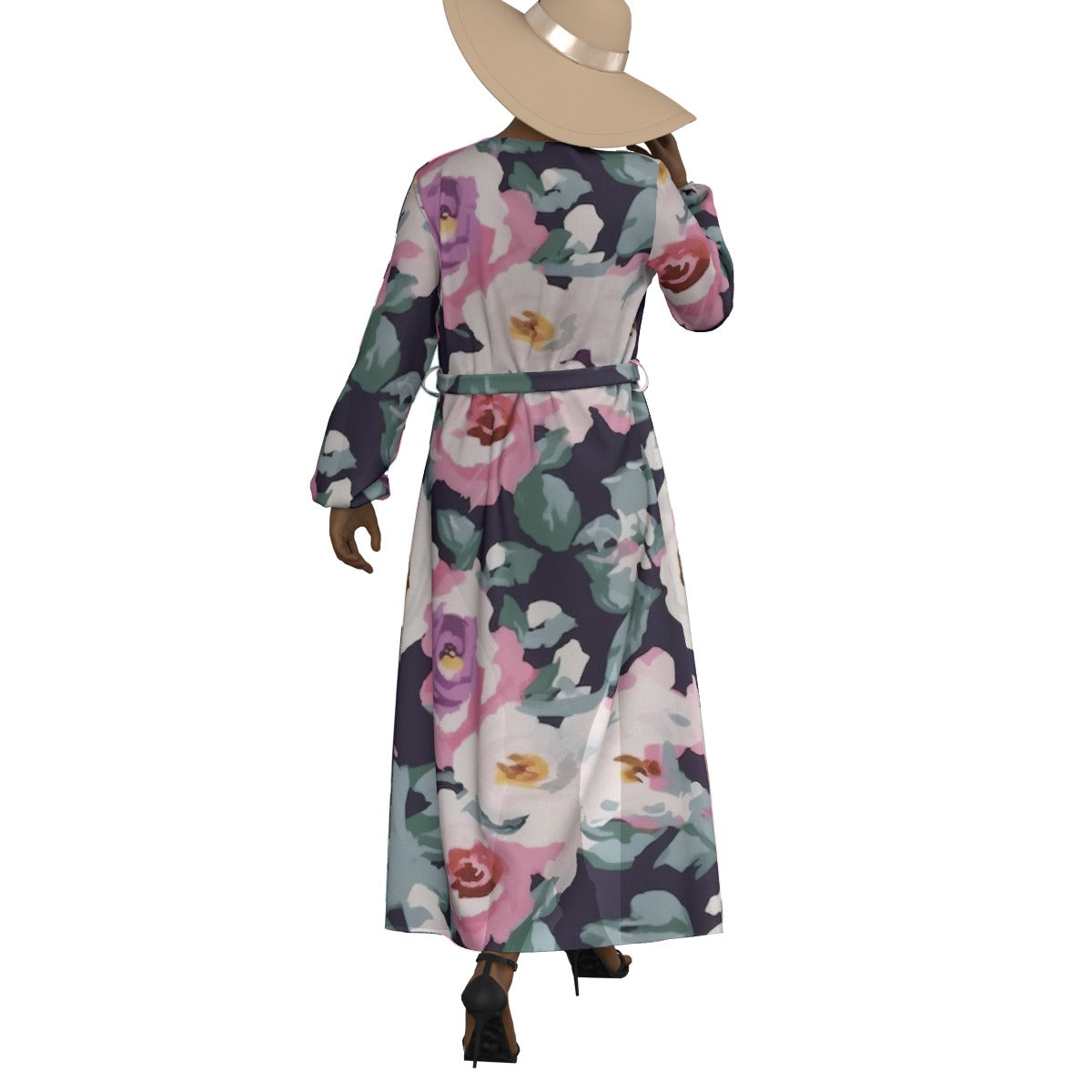 All-Over Print Women's Lace-up Chiffon Robe