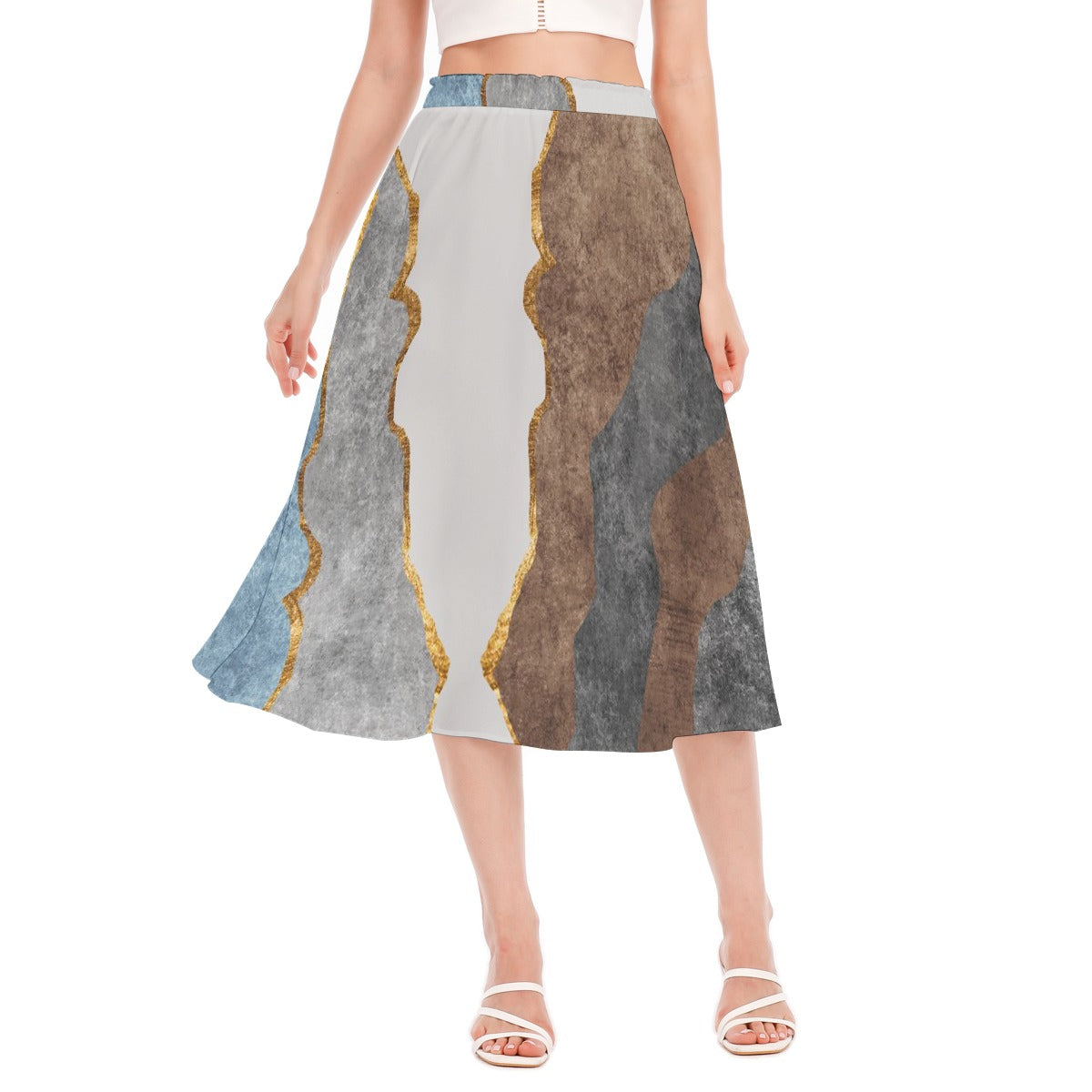 All-Over Print Women's Long Section Chiffon Skirt