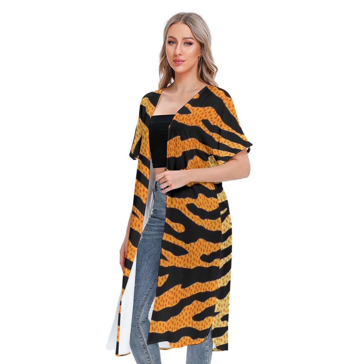 All-Over Print Women's Short Sleeve Cardigan