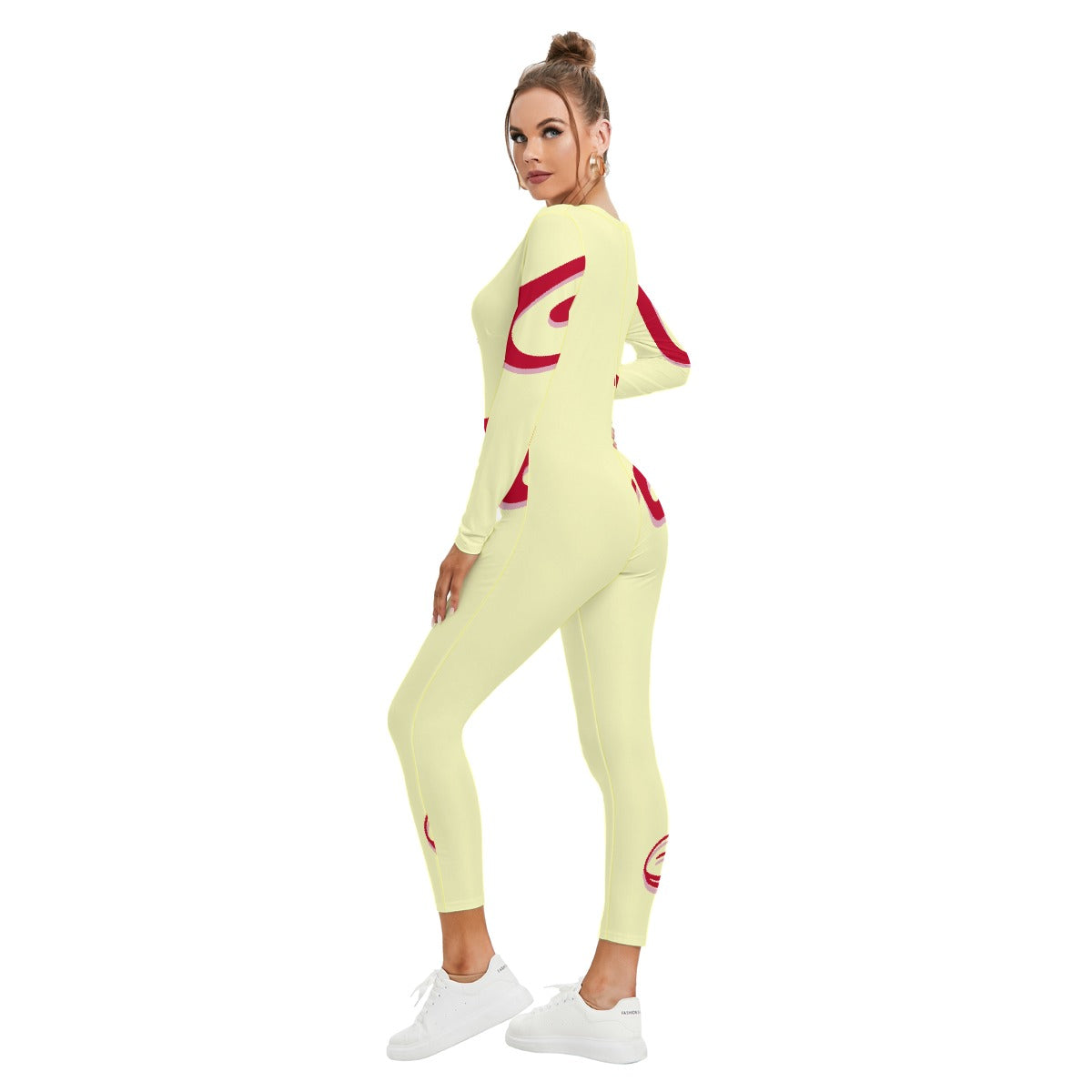 All-Over Print Women's Plunging Neck Jumpsuit