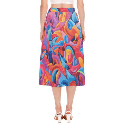 All-Over Print Women's Long Section Chiffon Skirt