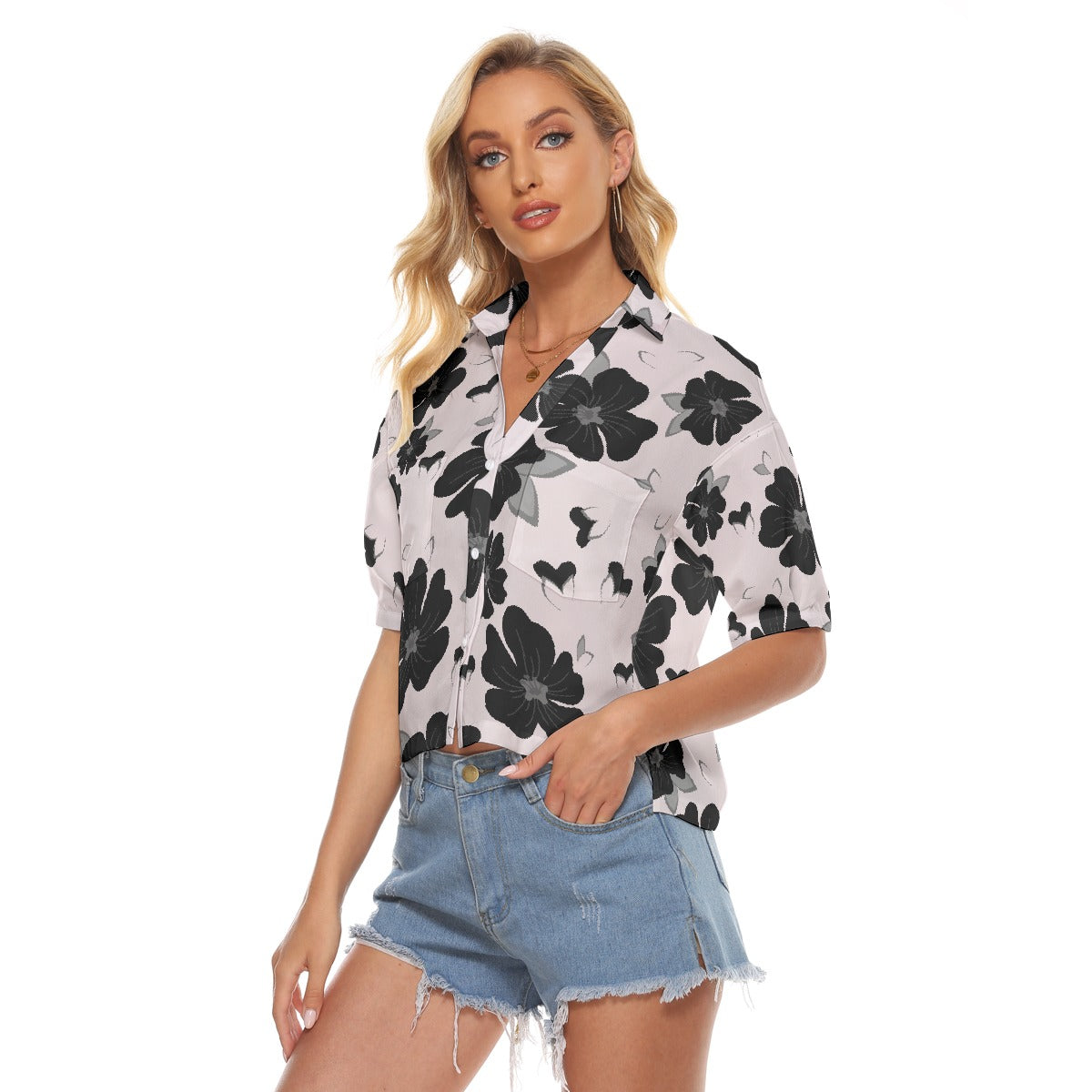 All-Over Print Women's V-neck Shirts