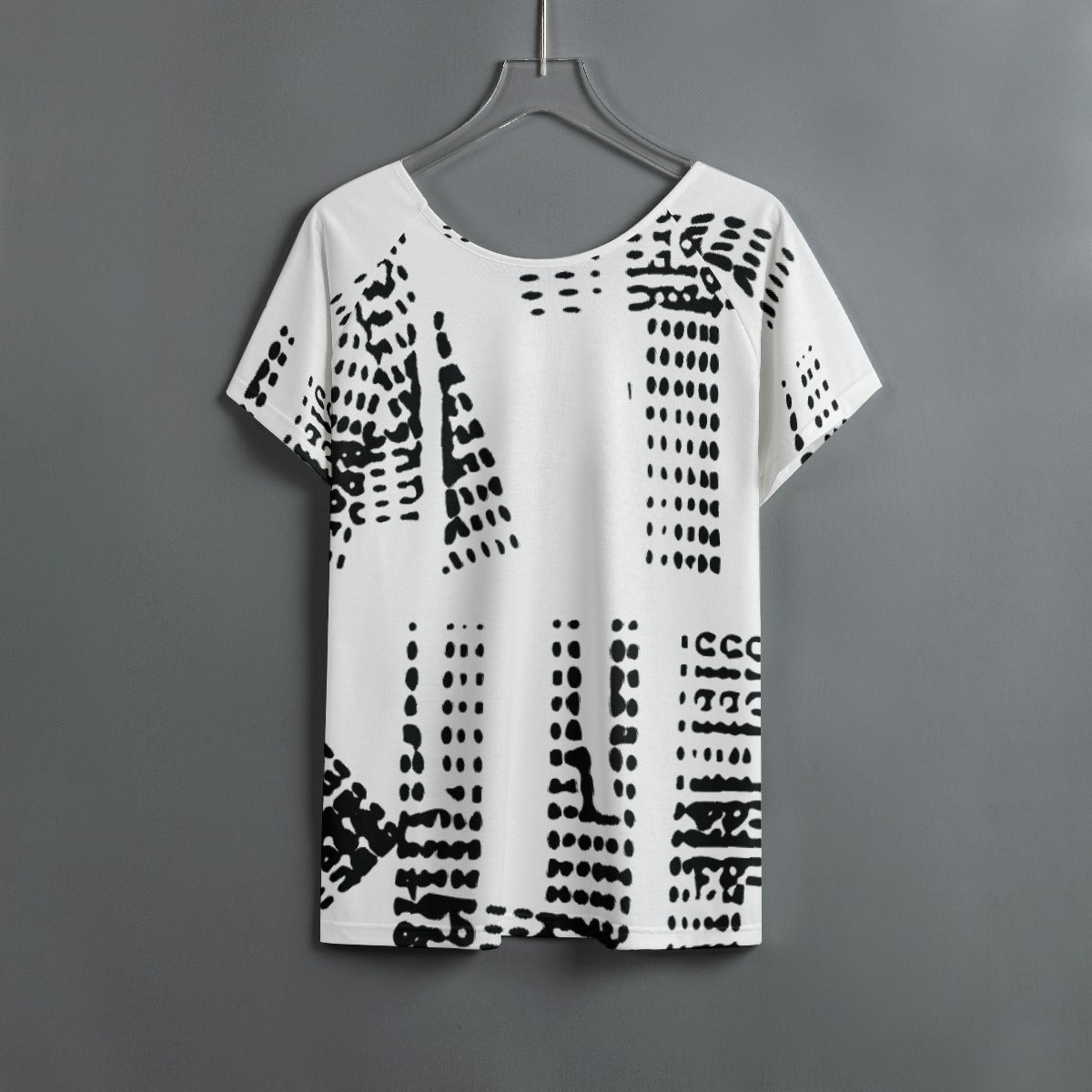 All-Over Print Women's Round Neck T-shirt With Raglan Sleeve