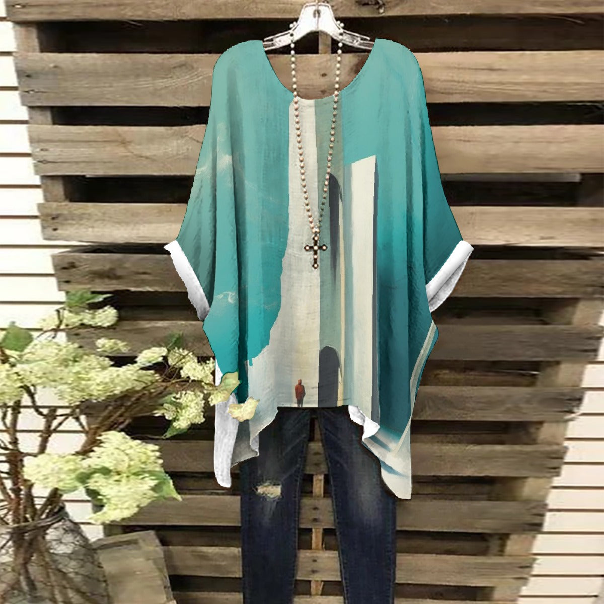 All-Over Print Women's Bat Sleeve Shirt