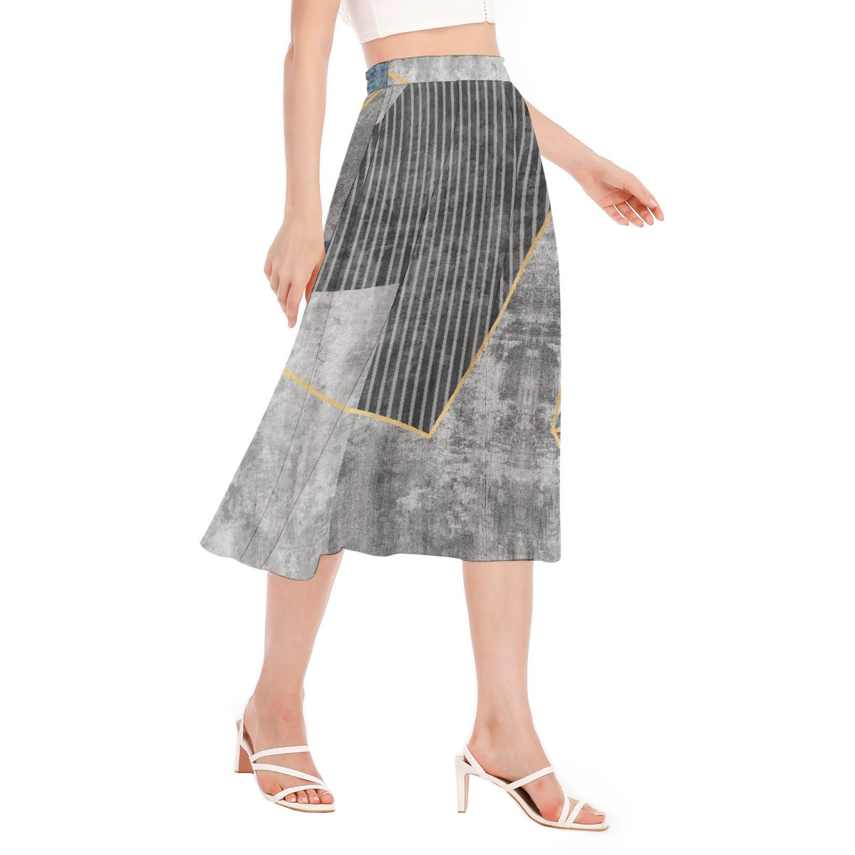 All-Over Print Women's Long Section Chiffon Skirt