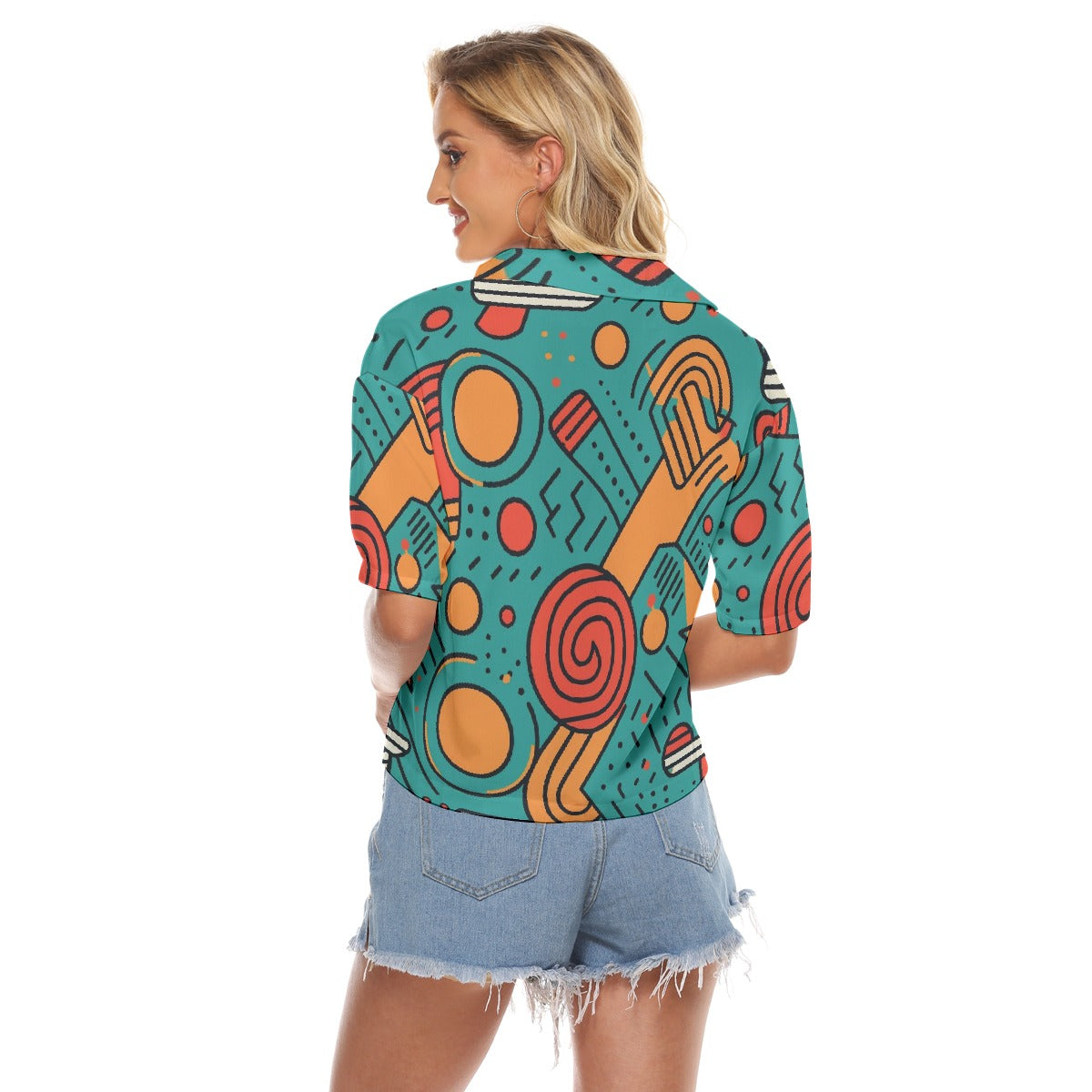 All-Over Print Women's V-neck Shirts