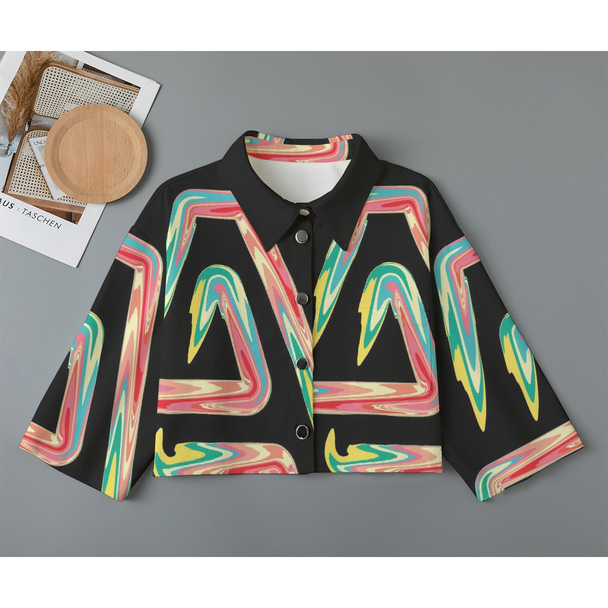All-Over Print Women's Cropped Jacket | 245GSM Cotton