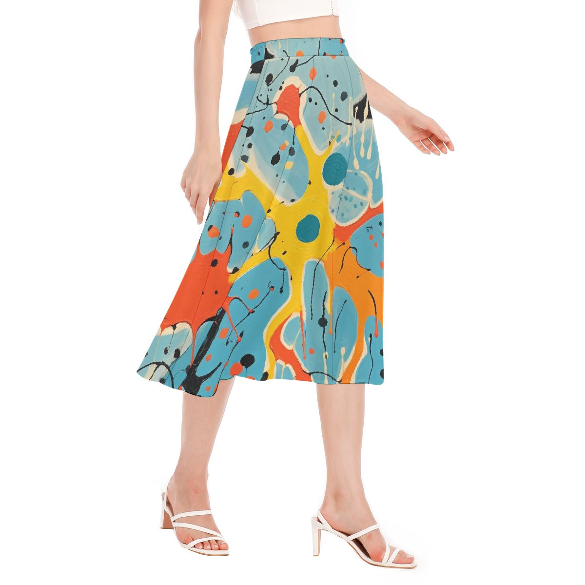 All-Over Print Women's Long Section Chiffon Skirt