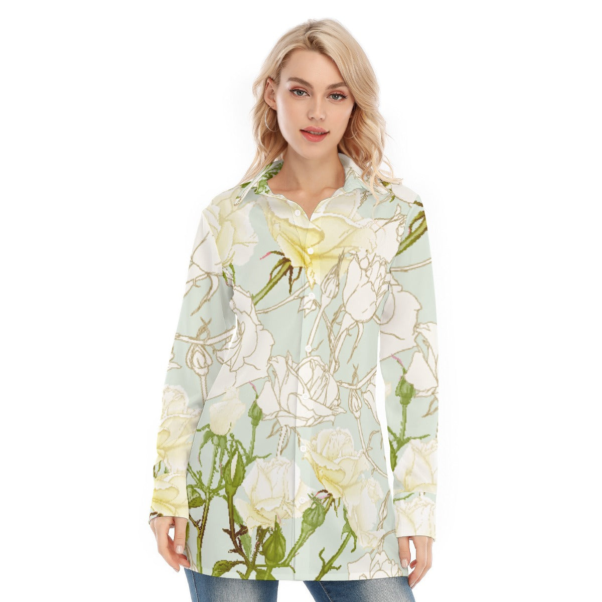 All-Over Print Women's Long Shirt