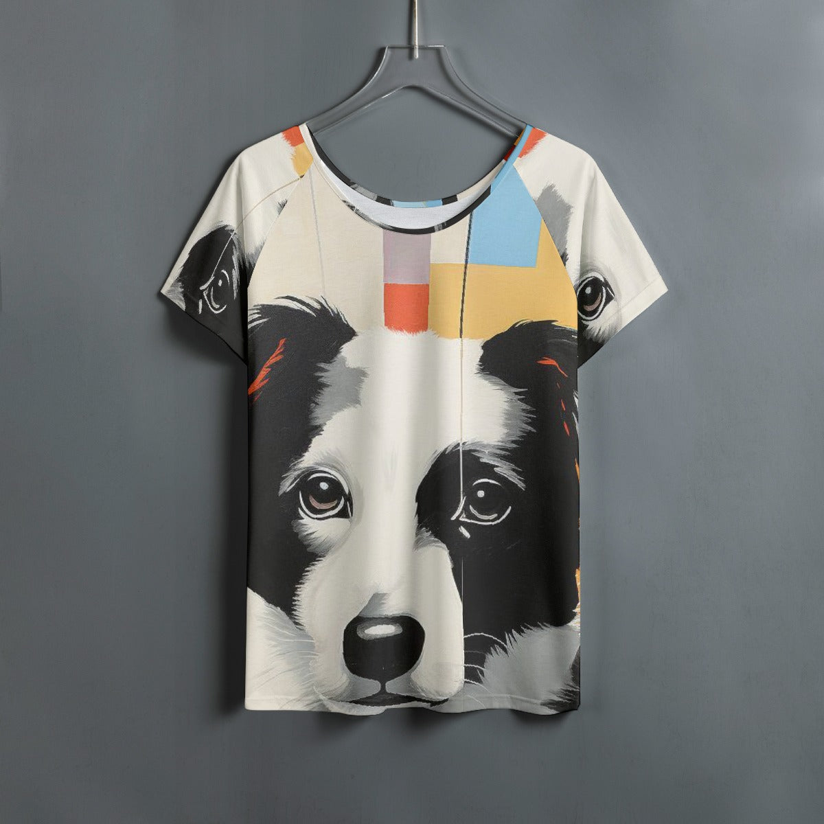 All-Over Print Women's Round Neck T-shirt With Raglan Sleeve