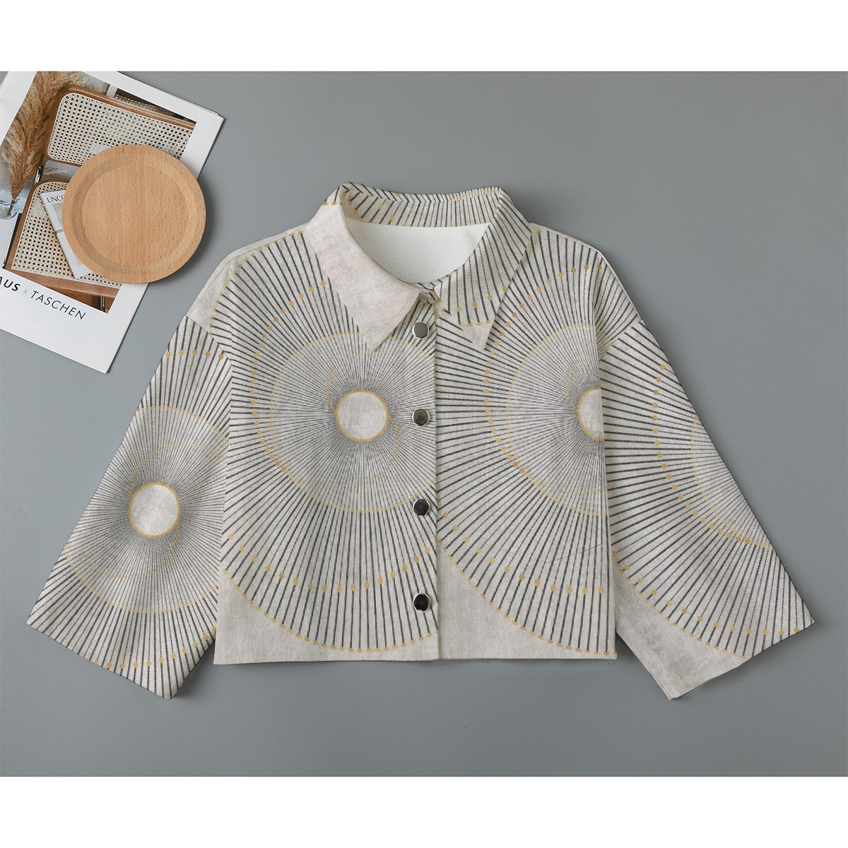 All-Over Print Women's Cropped Jacket | 245GSM Cotton