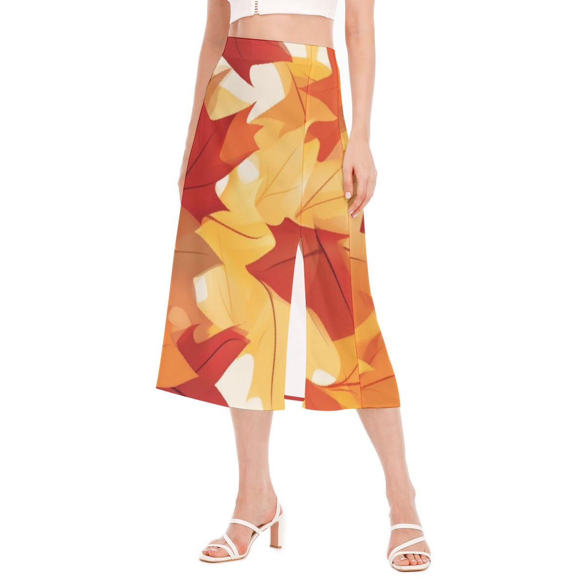 All-Over Print Women's High Slit Long Skirt