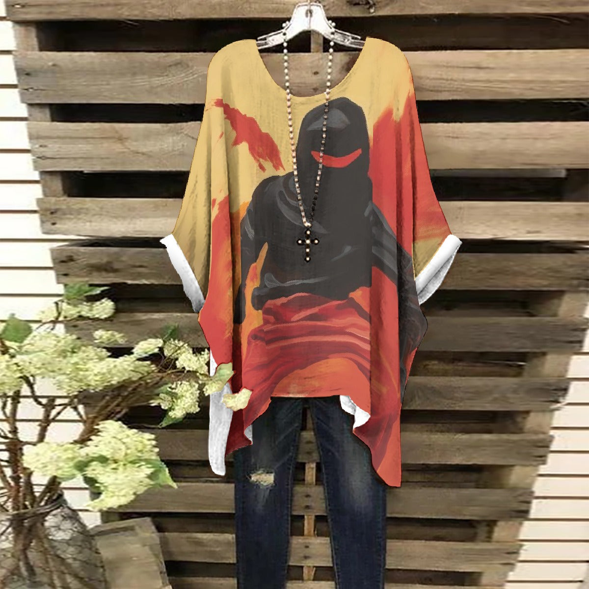 All-Over Print Women's Bat Sleeve Shirt