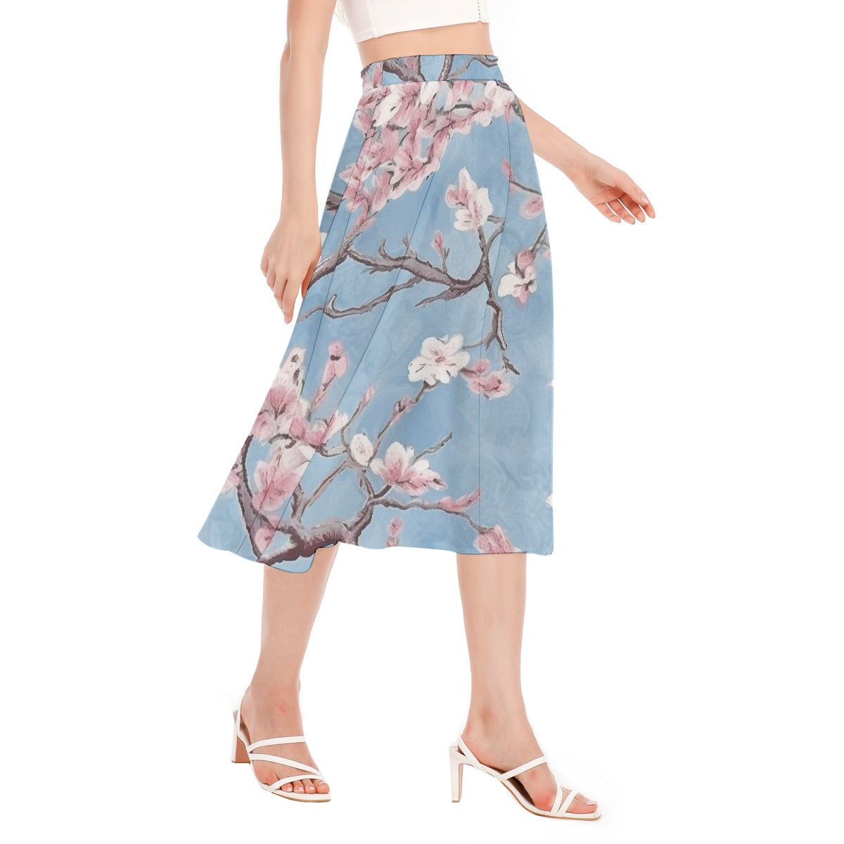 All-Over Print Women's Long Section Chiffon Skirt