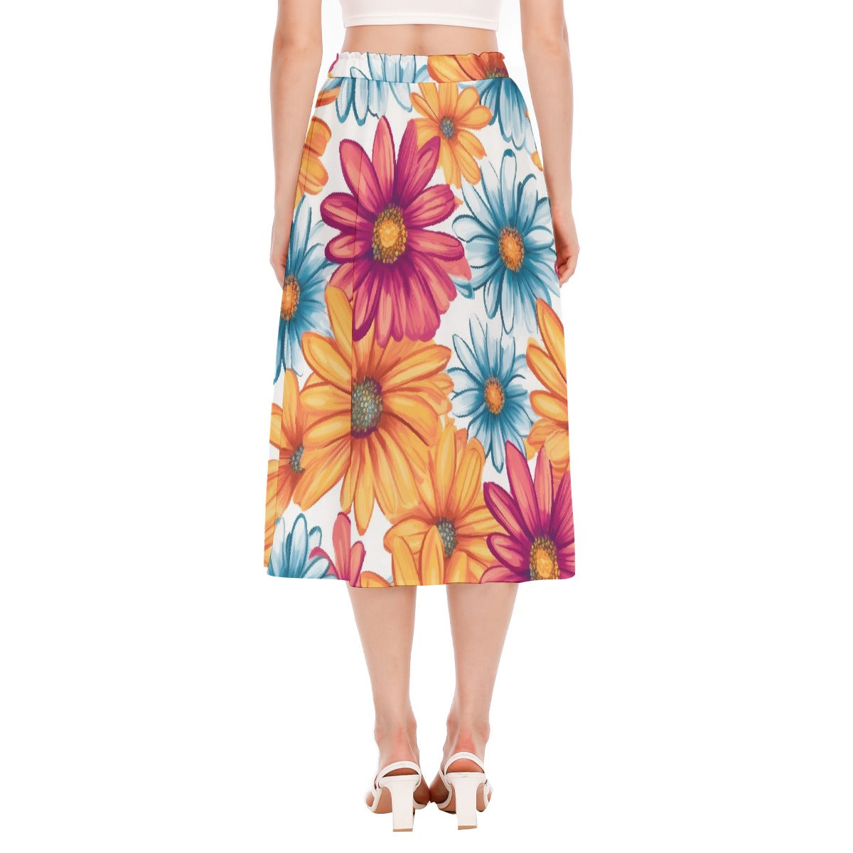 All-Over Print Women's Long Section Chiffon Skirt