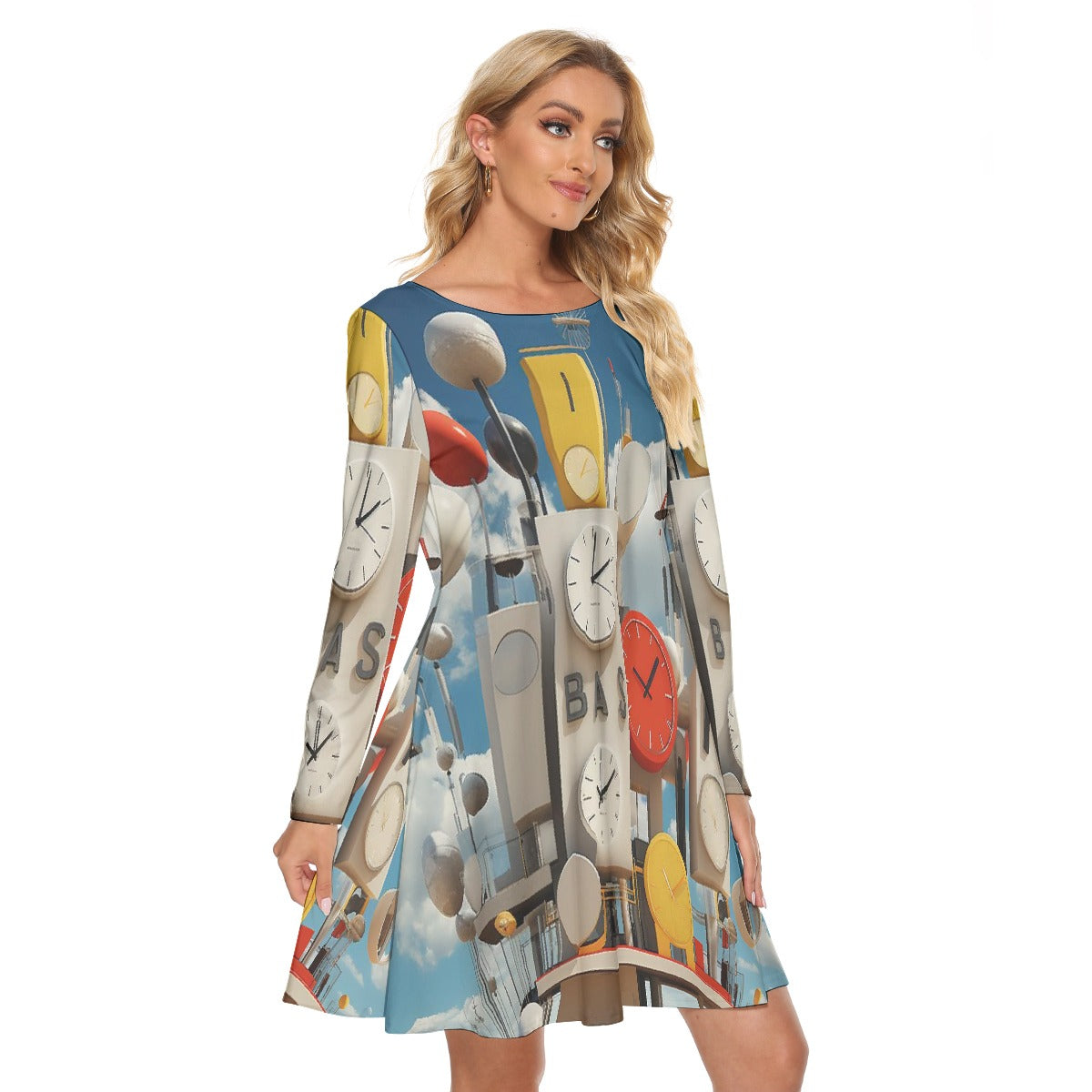 All-Over Print Women's Crew Neck Dress