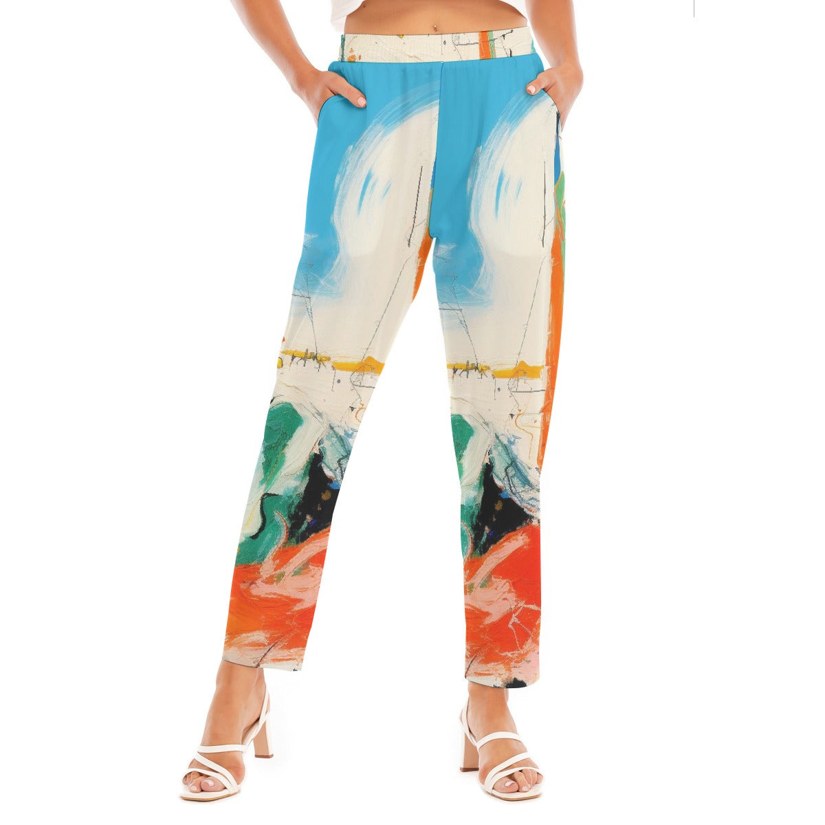 All-Over Print Women's Loose Straight-leg Pants