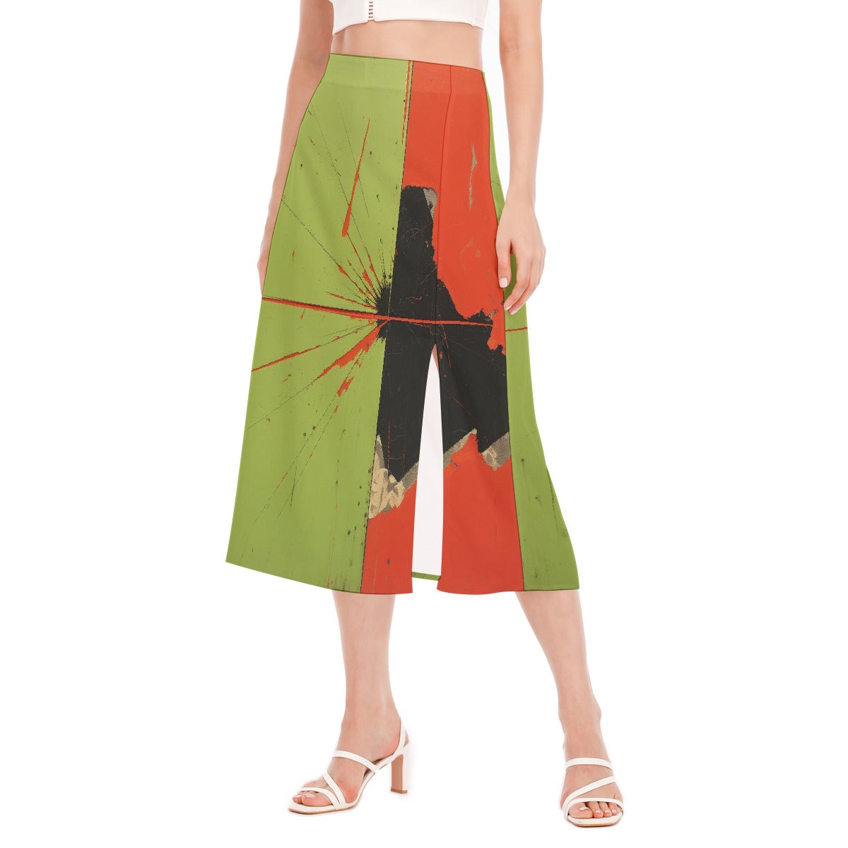 All-Over Print Women's High Slit Long Skirt