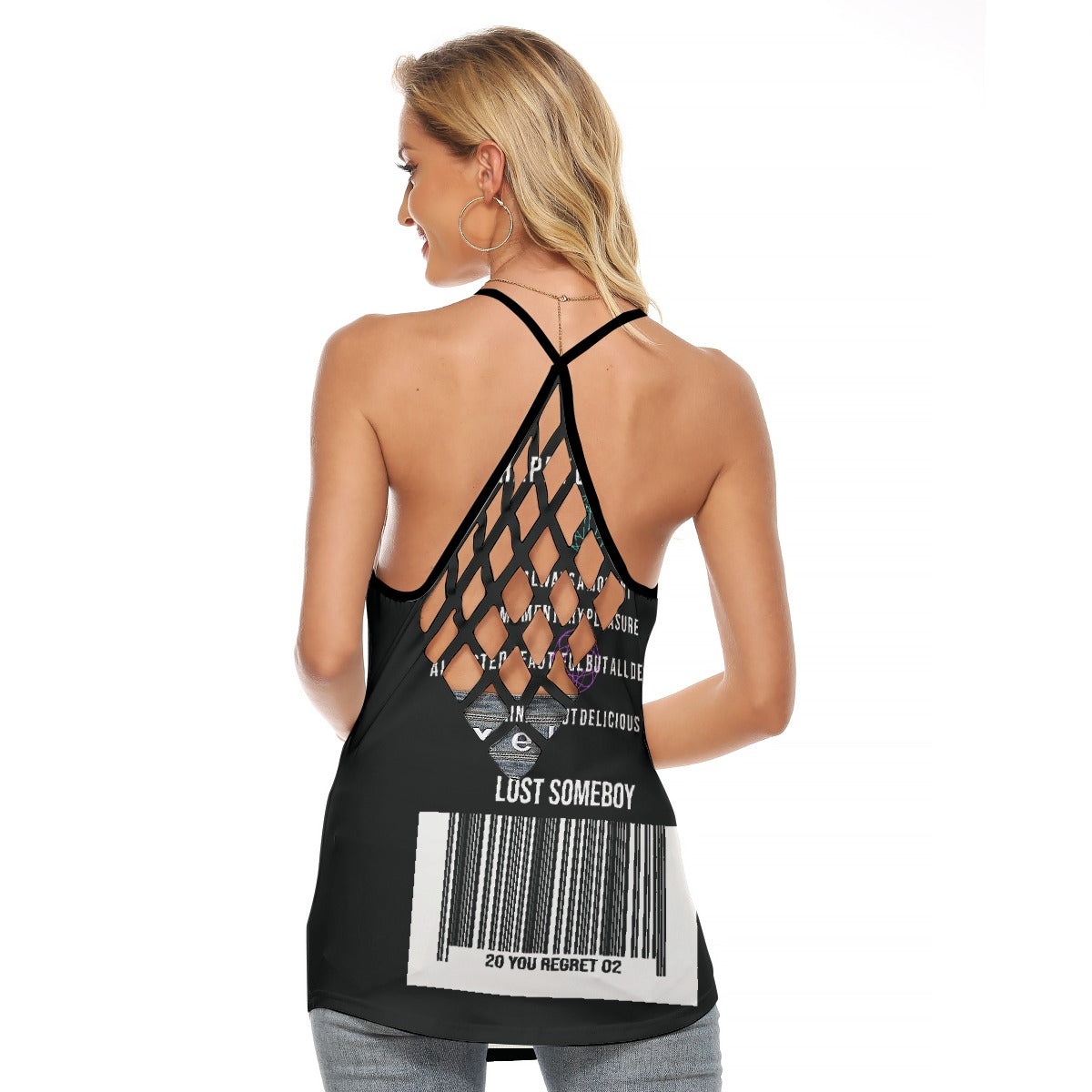 All-Over Print Women's Criss-Cross Open Back Tank Top