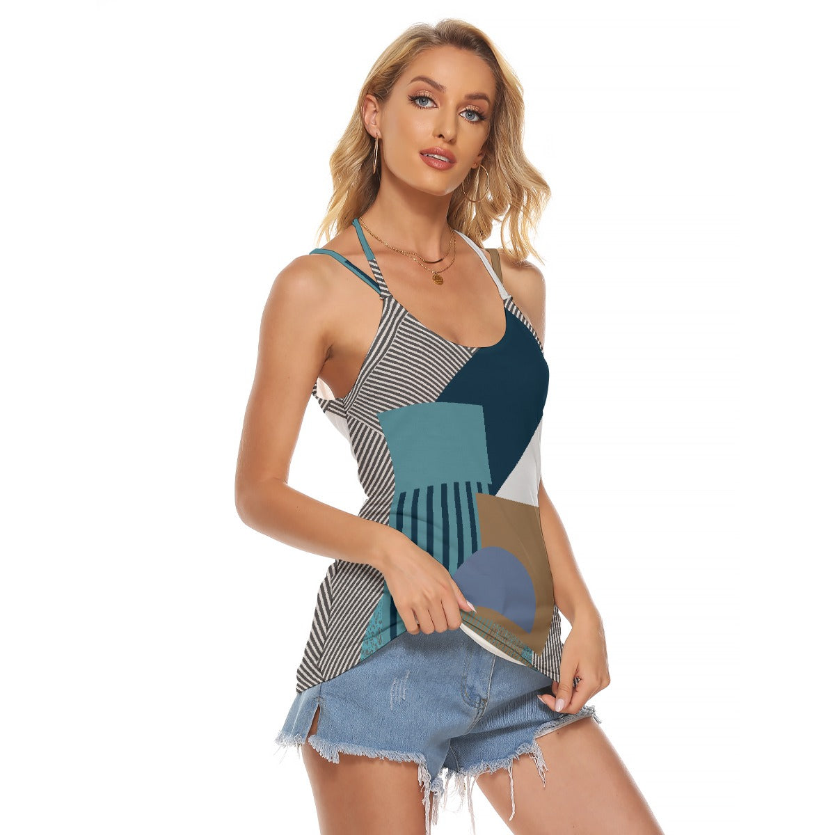 All-Over Print Women's Halter Top With Backless