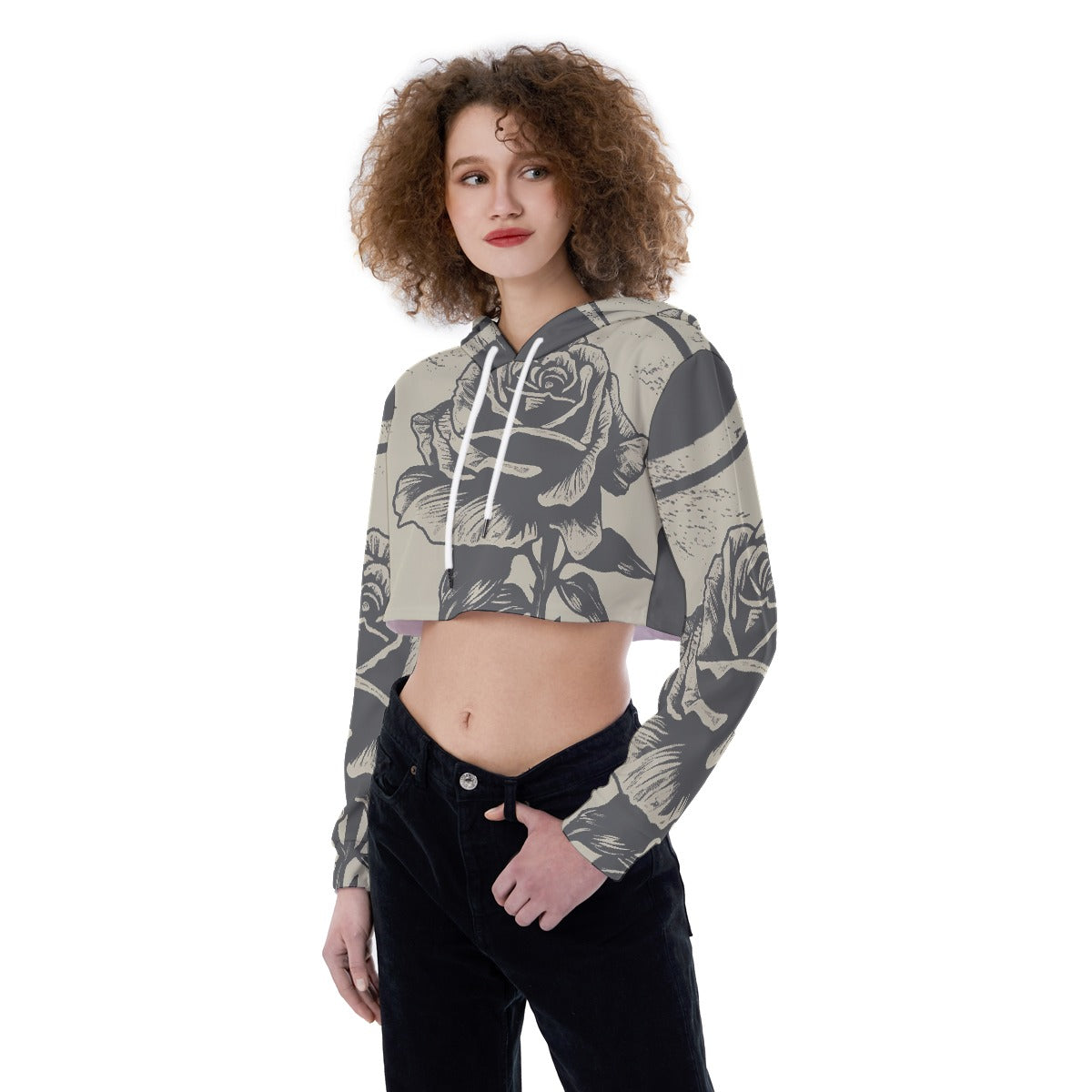 All-Over Print Women's Crop Top Hoodie
