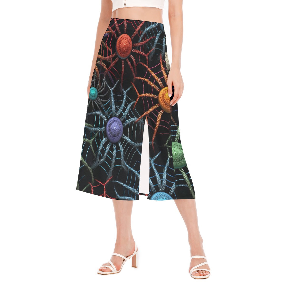 All-Over Print Women's High Slit Long Skirt