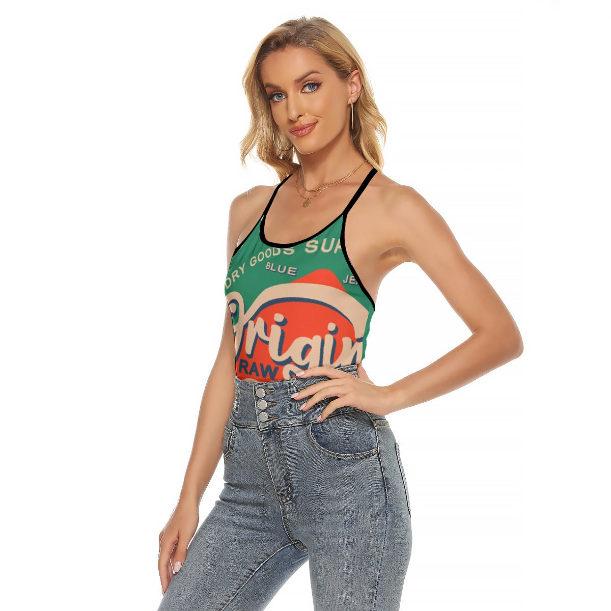 All-Over Print Women's Criss-Cross Open Back Tank Top