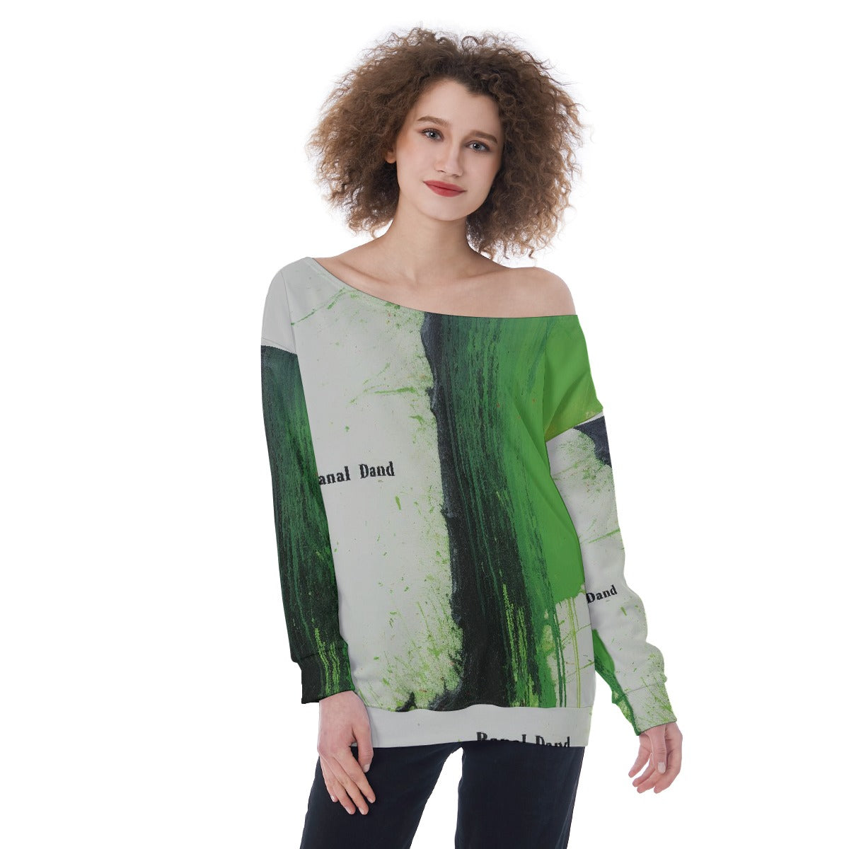 All-Over Print Oversized Women's Off-Shoulder Sweatshirt