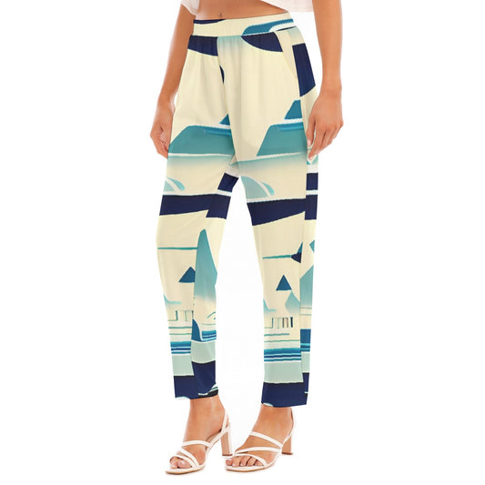 All-Over Print Women's Loose Straight-leg Pants